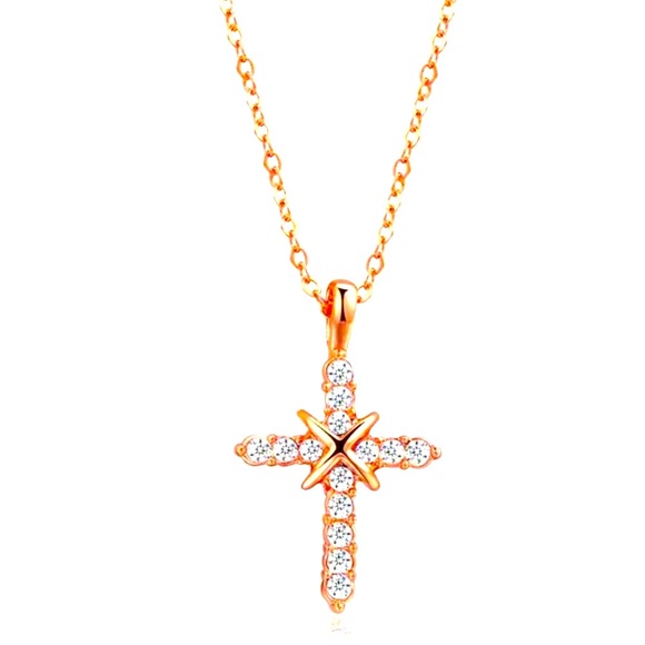 tgf inc. Jewelry - Hallmark Diamonds 14K Rose Gold 1.5 CT. T.W. Cross Pendant Necklace (20''-22'')